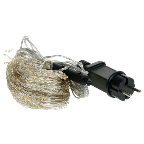 Floristik24 Fascio di luci a LED per interni ed esterni 640 1,9 m argento/bianco caldo