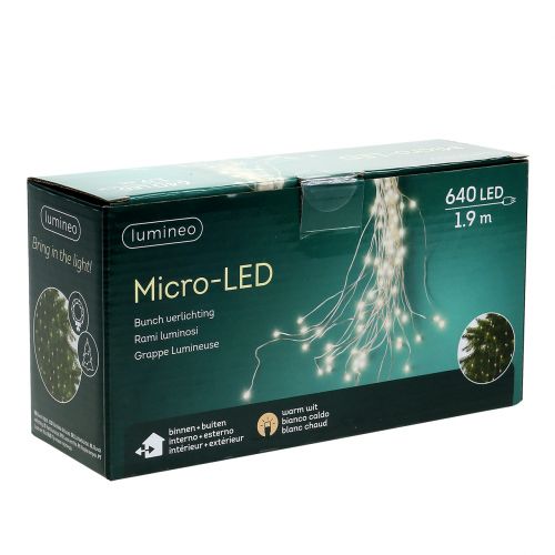 Prodotto Fascio di luci a LED per interni ed esterni 640 1,9 m argento/bianco caldo