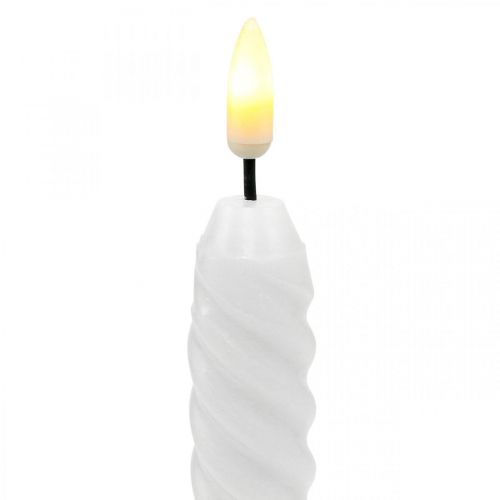 Floristik24 Candele stick LED bianche timer vera cera per batteria 25 cm 2 pezzi