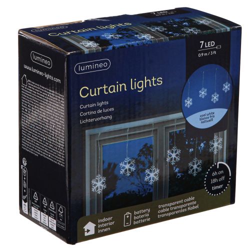 Prodotto Decorazione per finestra a LED Natale bianco freddo per batteria 25×90 cm