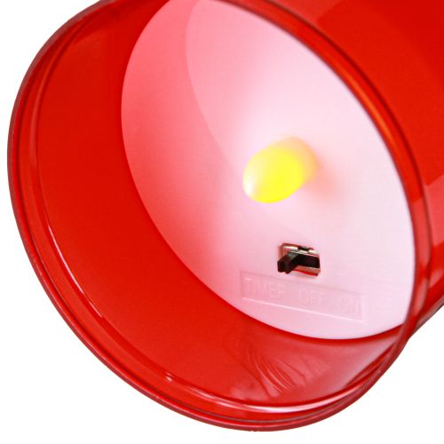 Prodotto Luce tombale a LED con timer candela da cimitero per batteria rossa H12,5cm