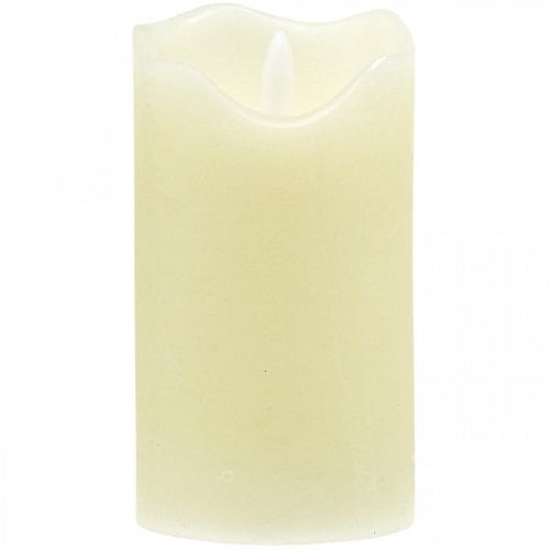 Floristik24 Candela LED Crema Cera Vera Per Batteria Con Timer H13cm