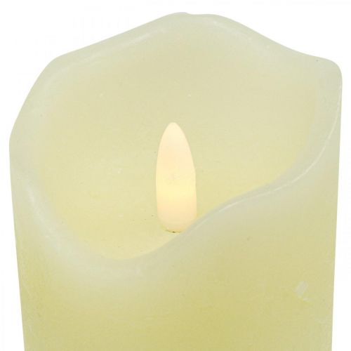 Floristik24 Candela LED Crema Cera Vera Per Batteria Con Timer H13cm