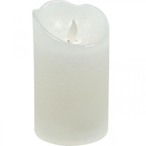 Floristik24 Candela LED a colonna in cera bianco caldo Ø7,5cm H12,5cm