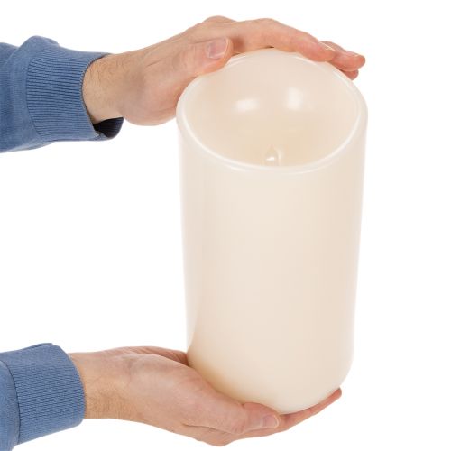 Grande candela a LED a batteria con timer, luce bianca calda, per esterni, 25 cm | Floristik24.it