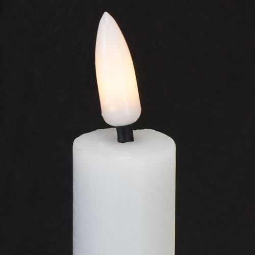 Floristik24 Candele LED bianche coniche candele di cera bianco caldo 24,5 cm 2 pezzi