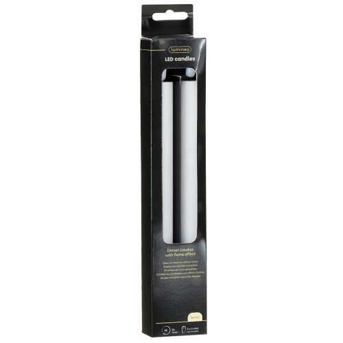 Prodotto Candele LED bianche coniche candele di cera bianco caldo 24,5 cm 2 pezzi