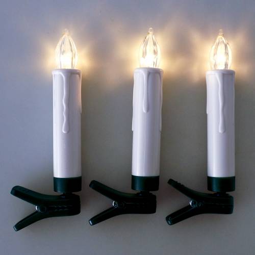 Floristik24 Candele LED albero 10cm bianco caldo con telecomando 10pz