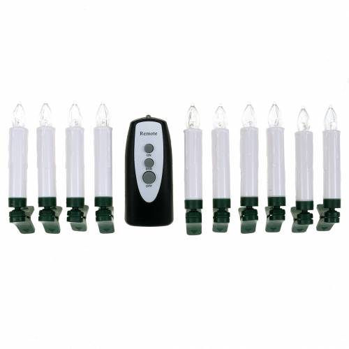 Prodotto Candele LED albero 10cm bianco caldo con telecomando 10pz