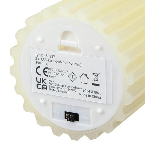 Floristik24 Candele LED con timer candele con scanalatura di cera 7,5/10 cm crema 2 pezzi