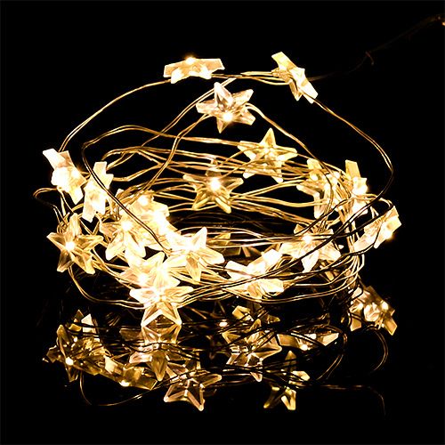 Prodotto Stelle in filo luminoso a LED Catena luminosa a LED 20 pezzi 2,3 m bianco caldo 6 pezzi