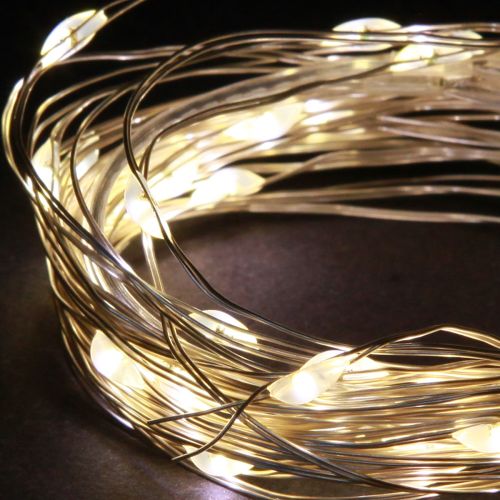 Prodotto Lucine LED 40 micro-LED bianco caldo timer per batteria 6 pezzi