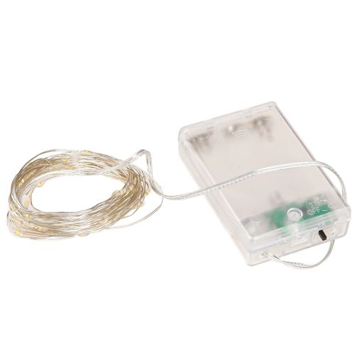 Prodotto Lucine LED 40 micro-LED bianco caldo timer per batteria 6 pezzi