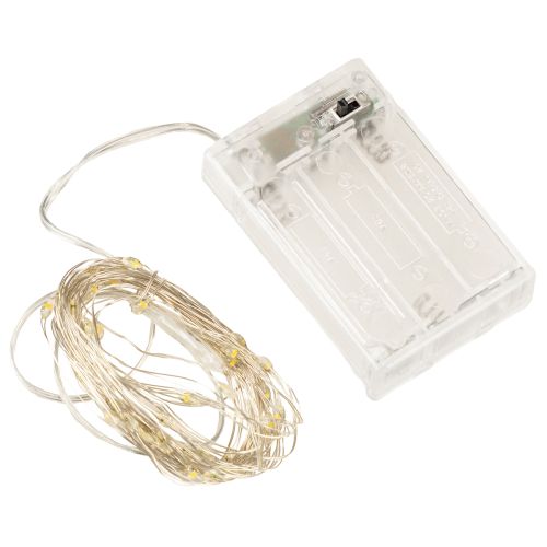 Prodotto Catena luminosa a LED, 50 lampadine, a batteria, 5 m, bianco caldo