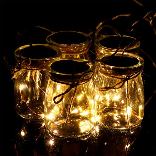 Floristik24 Catena luminosa a LED in vetro bianco caldo 70cm 15 luci