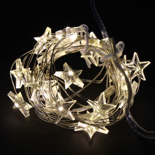 Lucine LED a forma di stelle 20 micro LED bianco caldo timer 6 pezzi
