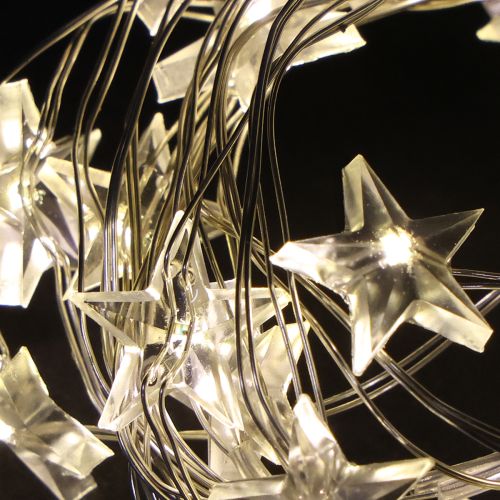 Prodotto Lucine LED a forma di stelle 20 micro LED bianco caldo timer 6 pezzi