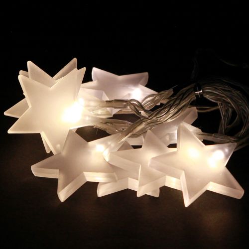 Prodotto Catena luminosa a LED stelle con timer 10 LED bianco caldo 90 cm