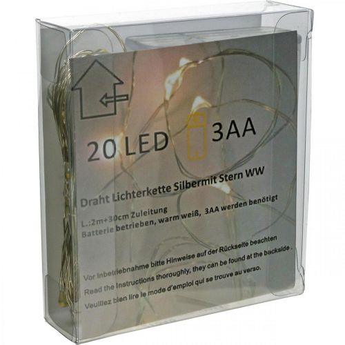 Prodotto Catena luminosa a LED 20pz per batteria 2m bianco caldo 6 pz