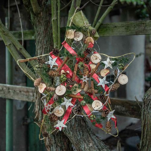 Prodotto Lucine a LED all&#39;interno di luci natalizie in dischi di legno L120cm