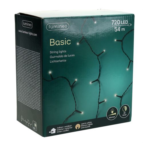 Prodotto Catena luminosa a LED per riso bianco caldo per esterno 720er 54m