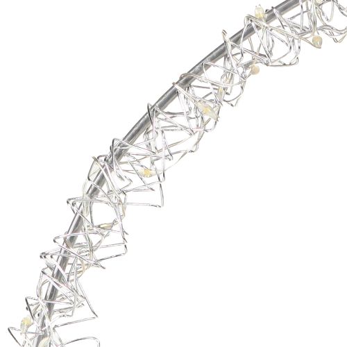 Prodotto Decorazione ad anello LED in metallo da appendere, argento, bianco caldo, 30 cm