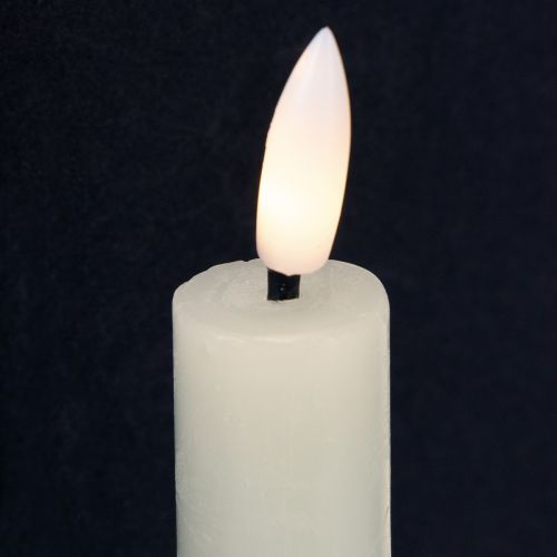 Floristik24 Candela LED crema bianco caldo vera cera H14,5cm 2 pezzi