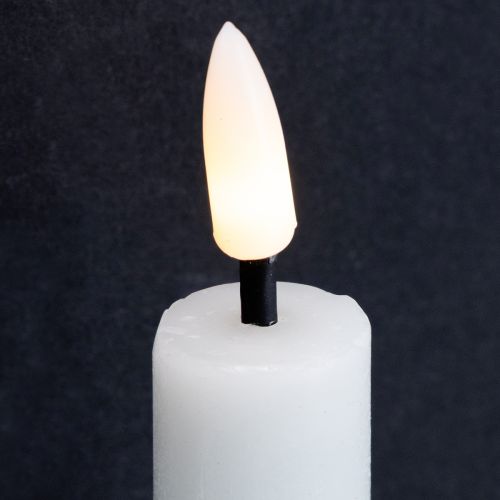 Prodotto Candela LED a bastoncino, candela di cera bianca, LED bianco caldo 14,5 cm, 2 pezzi