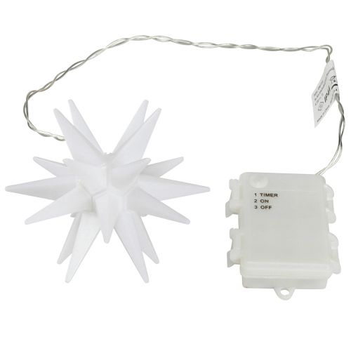 Floristik24 Stella LED esterna batteria stella a luce bianca Ø12cm H66cm