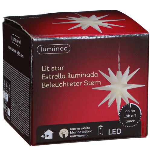 Prodotto Stella LED esterna batteria stella a luce bianca Ø12cm H66cm