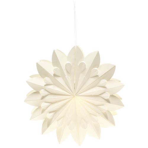 Prodotto Stella LED pieghevole stella di carta bianca bianco caldo Ø40cm