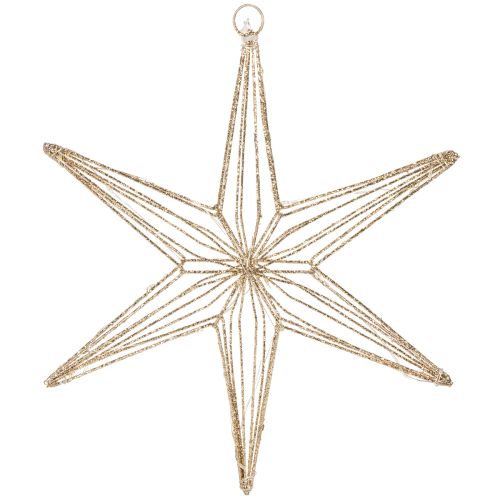Stella decorativa a LED in filo metallico da appendere, per uso interno, 32 cm