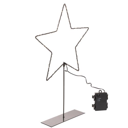 Stella a LED con vano batterie su supporto per davanzale e tavolo, 46 cm