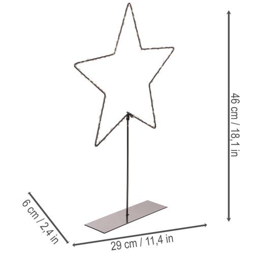 Stella a LED con vano batterie su supporto per davanzale e tavolo, 46 cm | Floristik24.it