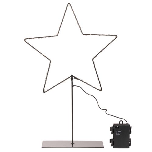 Stella a LED con vano batterie su supporto per davanzale e tavolo, 46 cm | Floristik24.it