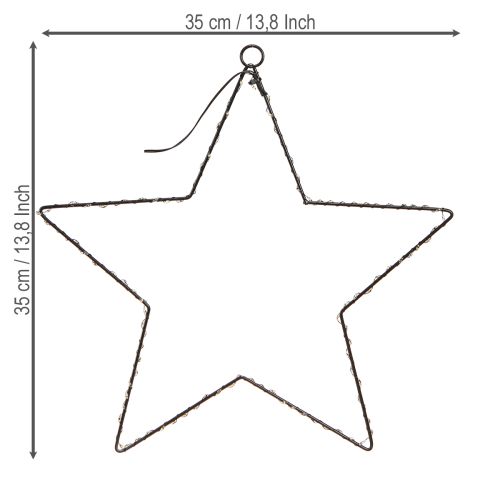 Prodotto Stella LED da appendere in metallo 110L bianco caldo interno Ø35cm