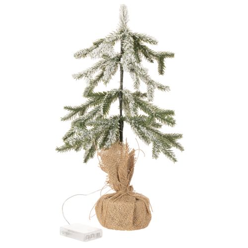 Albero di Natale artificiale con neve, a LED, in sacco di iuta, a batteria, per uso interno, 50 cm | Floristik24.it
