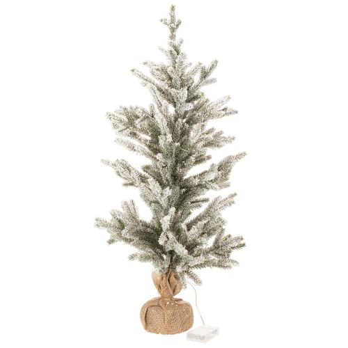 Albero di Natale artificiale con neve in un sacco di iuta, 40 LED, per uso interno, 85 cm | Floristik24.it