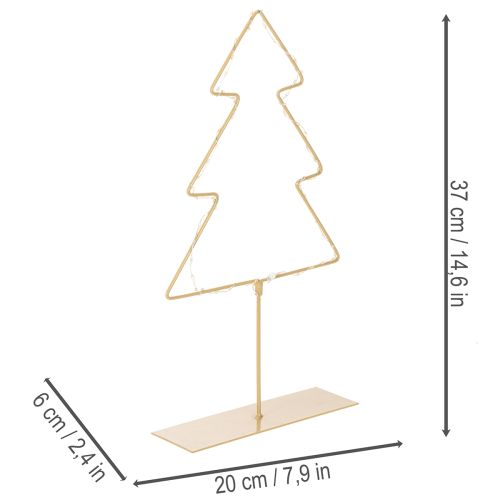 Sagoma di albero di Natale con 60 LED bianco caldo per decorazione da tavolo in interni, 37 cm | Floristik24.it