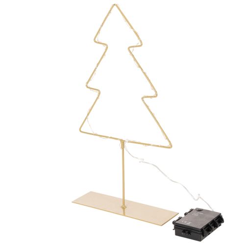 Sagoma di albero di Natale con 60 LED bianco caldo per decorazione da tavolo in interni, 37 cm | Floristik24.it