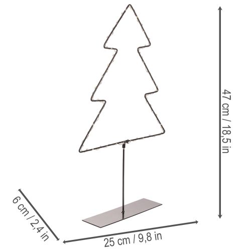 Albero di Natale a LED, alimentato a batteria, decorazione da tavolo per interni, 47 cm | Floristik24.it