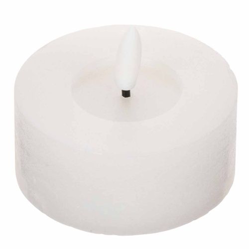 Candele LED XL Tealight, cera vera, bianco caldo, con timer, 6 cm, 2 pezzi