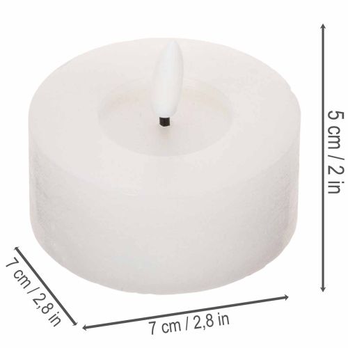 Candele LED XL Tealight, cera vera, bianco caldo, con timer, 6 cm, 2 pezzi | Floristik24.it