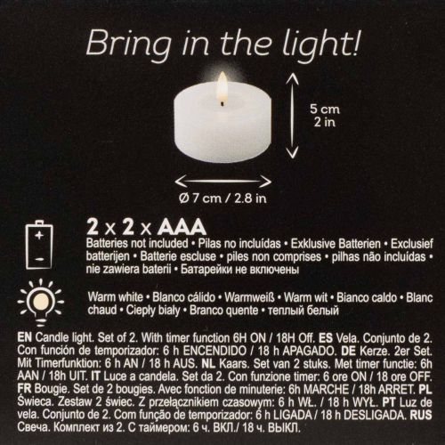 Candele LED XL Tealight, cera