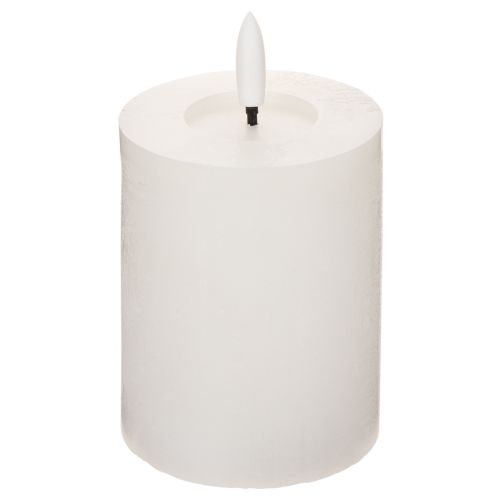 Candela a colonna a LED, effetto tremolante, con timer, Ø7cm, 12cm