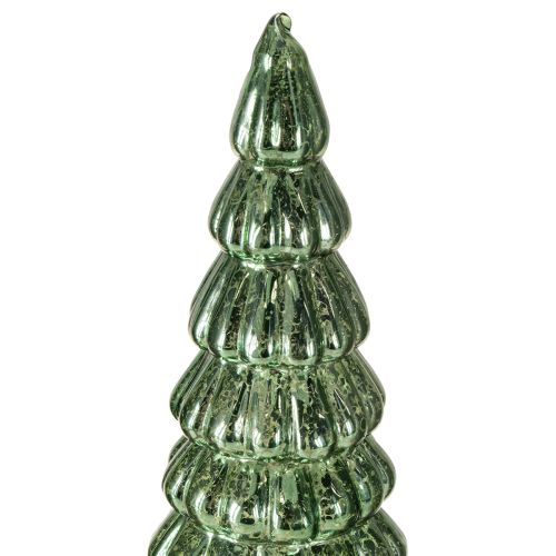 Floristik24 Albero di Natale LED rotante verde argento H34cm 2 pezzi