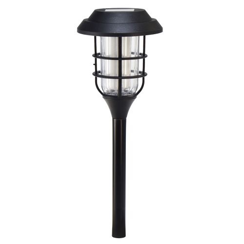 Prodotto Torcia LED da giardino solare nera bianca calda H42 cm