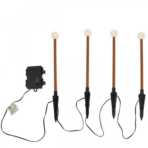 Floristik24 Luci da giardino a LED Barra luminosa a LED 4 lampade a LED H20cm