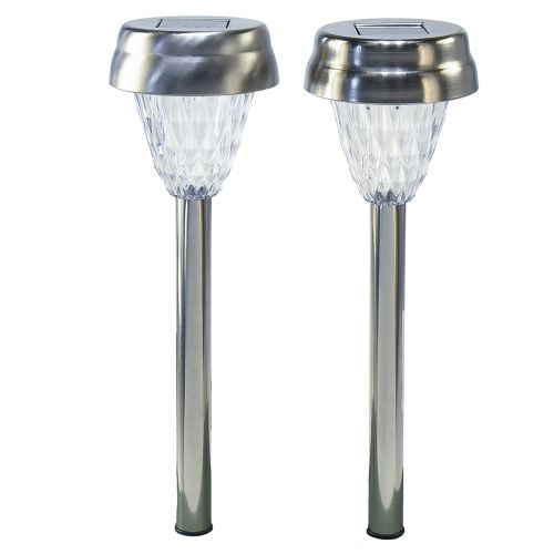 Floristik24 Luci da giardino a LED solari con timer bianco caldo H35cm 4 pz