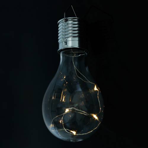 Floristik24 Lampadina solare a LED per decorazione del giardino bianco caldo H15cm 5 pezzi